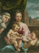 Rutilio Manetti Virgin and Child with the Young Saint John the Baptist and Saint Catherine of Siena oil